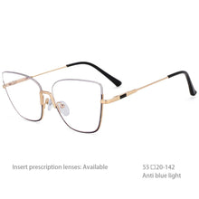 Load image into Gallery viewer, 54519 Personality Brand Quality Metal Half Frame Hanging Wire Trend Ladies Optical Anti Blue Light Glasses Frame