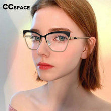 Carica l&#39;immagine nel visualizzatore di Gallery, 54526 Occhiali da computer anti-luce blu con montatura a farfalla con montatura a molla e montatura intera in metallo di qualità 