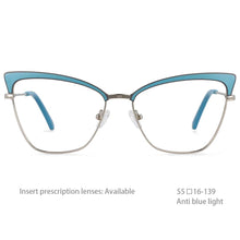 Load image into Gallery viewer, 54527 Brand Design Metal Frame Full Frame Irregular Ladies Butterfly Frame Anti-South Light Computer Glasses