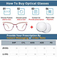 Load image into Gallery viewer, 54527 Brand Design Metal Frame Full Frame Irregular Ladies Butterfly Frame Anti-South Light Computer Glasses