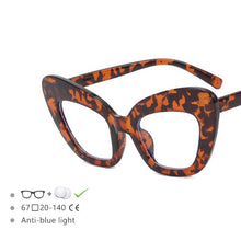 Load image into Gallery viewer, 54531 Ladies Oversized Cat Eye Floral Stitching Large Frame Anti-Blue Light Glasses Frame Prescription Eyeglasses