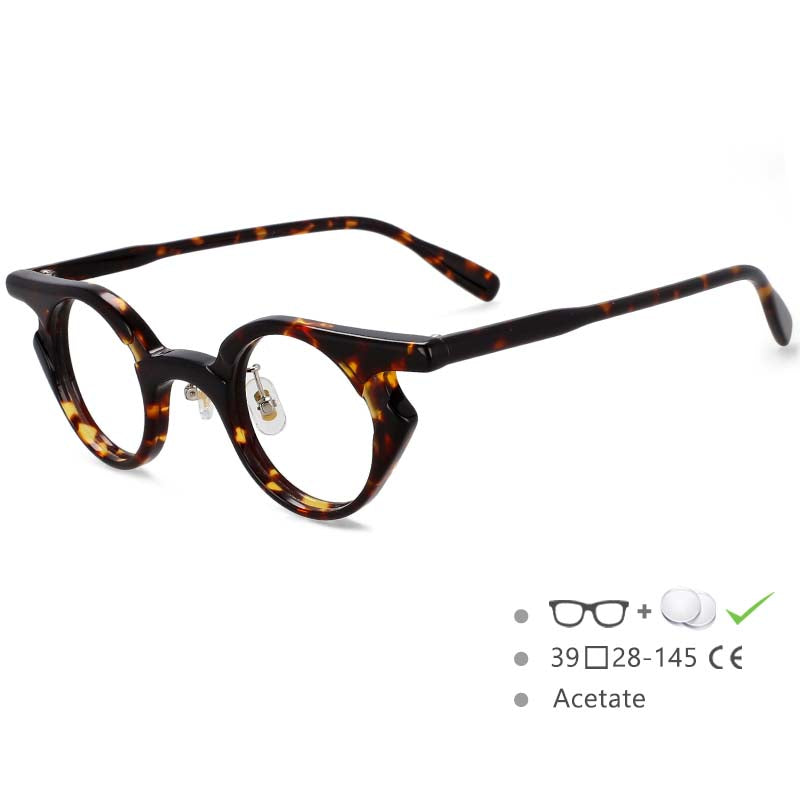 54539 Retro Round Acetate Glasses Frames Men Women Punk Glasses