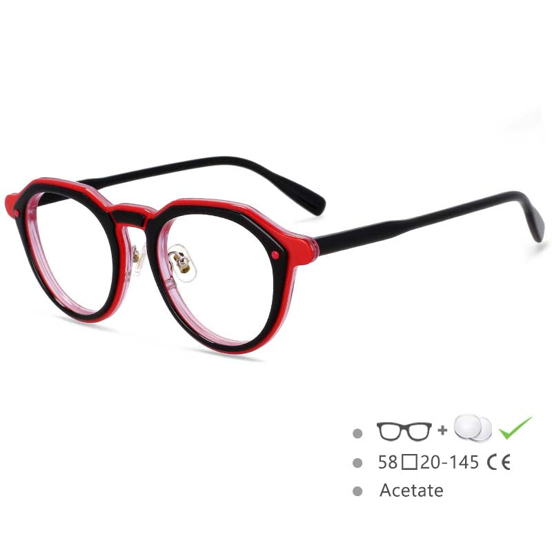 54541 Brand Retro Round Frame Plate Material High-End Men's and Women's Glasses Frame Can Prevent Blue Light
