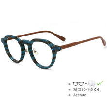 Load image into Gallery viewer, 54541 Brand Retro Round Frame Plate Material High-End Men&#39;s and Women&#39;s Glasses Frame Can Prevent Blue Light