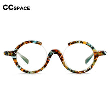 Load image into Gallery viewer, 54542 Brand Retro Round Frame Half Frame Broken Flower Plate Material High-End Women\&#39;s Eyeglasses