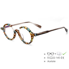 Load image into Gallery viewer, 54542 Brand Retro Round Frame Half Frame Broken Flower Plate Material High-End Women\&#39;s Eyeglasses
