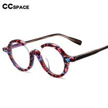 Load image into Gallery viewer, 54542 Brand Retro Round Frame Half Frame Broken Flower Plate Material High-End Women\&#39;s Eyeglasses