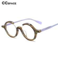Load image into Gallery viewer, 54542 Brand Retro Round Frame Half Frame Broken Flower Plate Material High-End Women\&#39;s Eyeglasses