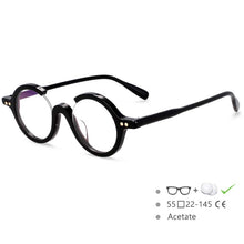 Load image into Gallery viewer, 54542 Brand Retro Round Frame Half Frame Broken Flower Plate Material High-End Women\&#39;s Eyeglasses