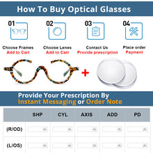 Load image into Gallery viewer, 54542 Brand Retro Round Frame Half Frame Broken Flower Plate Material High-End Women\&#39;s Eyeglasses