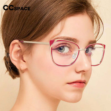 54545 Retro Metal Optical Glasses Frames Anti Blue Light Women Computer Eyeglasses Myopia Zero Glasses