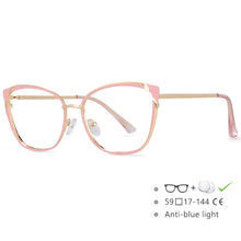 Load image into Gallery viewer, 54545 Retro Metal Optical Glasses Frames Anti Blue Light Women Computer Eyeglasses Myopia Zero Glasses