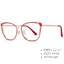 Load image into Gallery viewer, 54545 Retro Metal Optical Glasses Frames Anti Blue Light Women Computer Eyeglasses Myopia Zero Glasses
