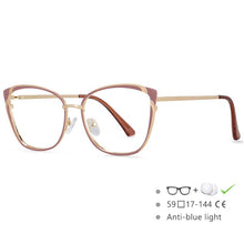 Load image into Gallery viewer, 54545 Retro Metal Optical Glasses Frames Anti Blue Light Women Computer Eyeglasses Myopia Zero Glasses