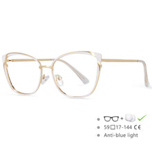 Load image into Gallery viewer, 54545 Retro Metal Optical Glasses Frames Anti Blue Light Women Computer Eyeglasses Myopia Zero Glasses