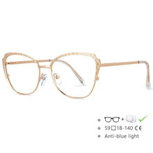 Load image into Gallery viewer, 54546 Women Retro Anti Blue Light Optical Eyeglass Computer Glasses Frame Metal Cat Eye Leopard Eyewear
