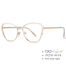Load image into Gallery viewer, 54546 Women Retro Anti Blue Light Optical Eyeglass Computer Glasses Frame Metal Cat Eye Leopard Eyewear