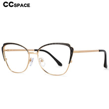 Load image into Gallery viewer, 54546 Women Retro Anti Blue Light Optical Eyeglass Computer Glasses Frame Metal Cat Eye Leopard Eyewear