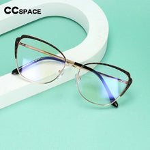 Load image into Gallery viewer, 54546 Women Retro Anti Blue Light Optical Eyeglass Computer Glasses Frame Metal Cat Eye Leopard Eyewear