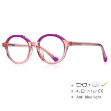 Load image into Gallery viewer, 54547 Teenagers Round Anti-Blue Light Glasses Frame  Stitching Color TR90 Material Youth Style Optical Frame