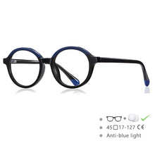 Load image into Gallery viewer, 54547 Teenagers Round Anti-Blue Light Glasses Frame  Stitching Color TR90 Material Youth Style Optical Frame