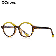 Load image into Gallery viewer, 54547 Teenagers Round Anti-Blue Light Glasses Frame  Stitching Color TR90 Material Youth Style Optical Frame
