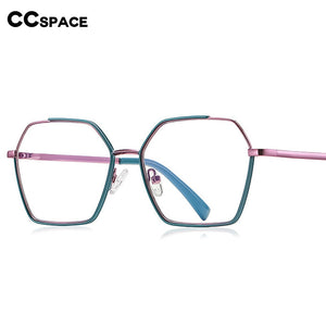 54548 Occhiali da donna anti-luce blu Montatura con cuciture a colori Montatura da vista da donna Gambe a molla Occhiali da vista per computer da ufficio 