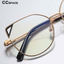 Carica l&#39;immagine nel visualizzatore di Gallery, 54549 Occhialini stile Cat Eye da donna in metallo con montatura completa, aste a molla, orecchie di gatto, anti luce blu 
