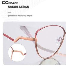 Load image into Gallery viewer, 54550 Personality Metal Cat Eye Ladies Full Frame Delicate Temple Design Anti-Blue Light Goggles