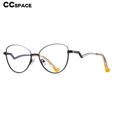 54550 Personality Metal Cat Eye Ladies Full Frame Delicate Temple Design Anti-Blue Light Goggles