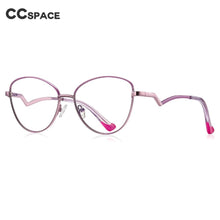 Load image into Gallery viewer, 54550 Personality Metal Cat Eye Ladies Full Frame Delicate Temple Design Anti-Blue Light Goggles