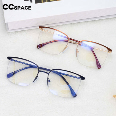 54557 Men's Half Frame Metal Frame Anti-Blu-Ray Literature Computer Glasses Frame Prescription Glasses Classic Glasses