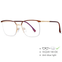 Load image into Gallery viewer, 54557 Men&#39;s Half Frame Metal Frame Anti-Blu-Ray Literature Computer Glasses Frame Prescription Glasses Classic Glasses