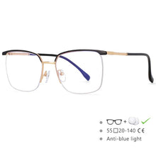Load image into Gallery viewer, 54557 Men&#39;s Half Frame Metal Frame Anti-Blu-Ray Literature Computer Glasses Frame Prescription Glasses Classic Glasses