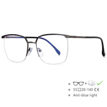 Load image into Gallery viewer, 54557 Men&#39;s Half Frame Metal Frame Anti-Blu-Ray Literature Computer Glasses Frame Prescription Glasses Classic Glasses
