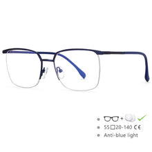 Load image into Gallery viewer, 54557 Men&#39;s Half Frame Metal Frame Anti-Blu-Ray Literature Computer Glasses Frame Prescription Glasses Classic Glasses
