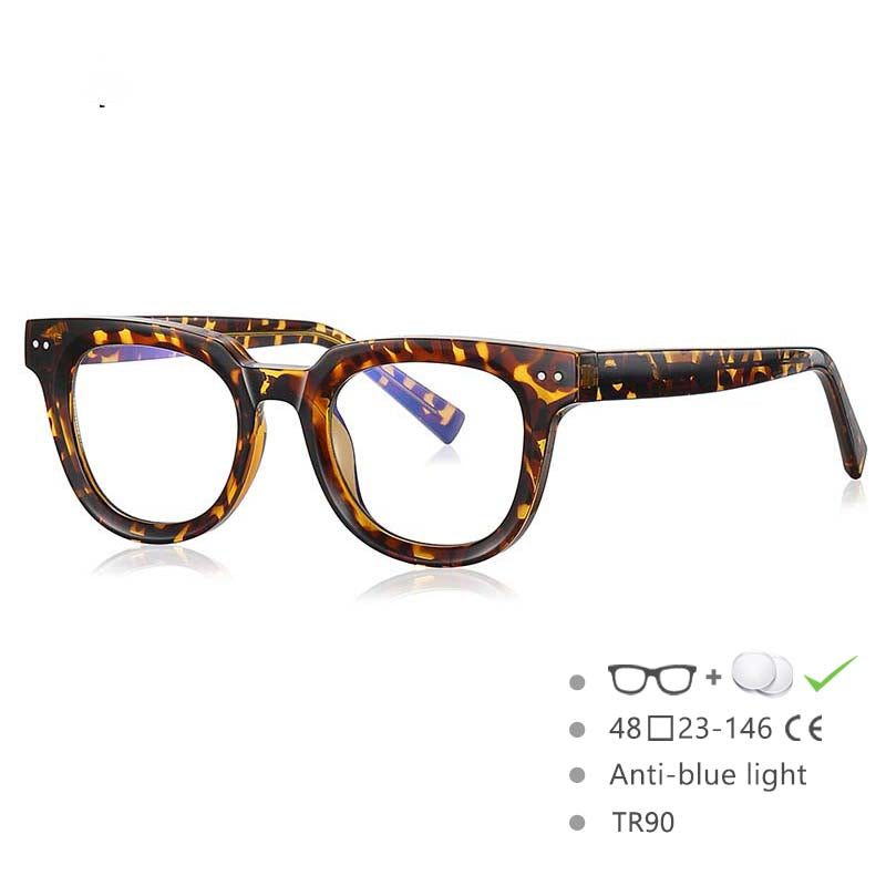 54560 TR90 Anti Blue Glasses Frame Myopia Glasses Retro Round Optical Prescription Eyeglasses Frame Men and Women