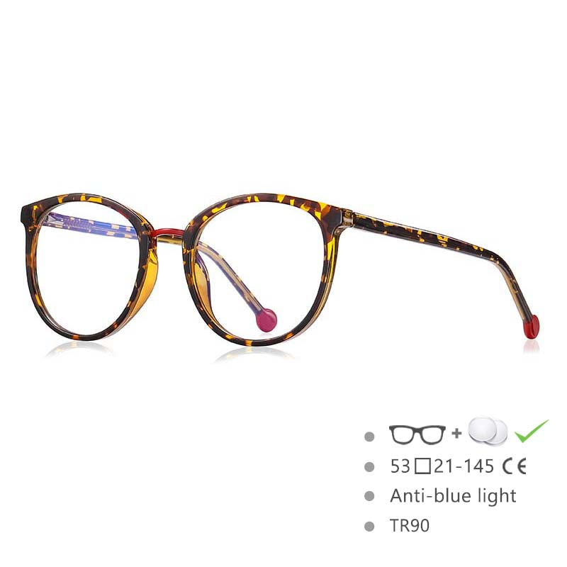 54561 Anti-Blue Light Glasses Frame Candy Color Retro Large Frame Computer Protect Eye