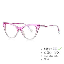 Load image into Gallery viewer, 54562 Cat Eye Ladies Prescription Glasses Leopard Frame Anti-Blue Light TR90 Glasses Frame Computer Eyeglasses