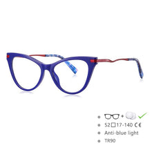 Load image into Gallery viewer, 54562 Cat Eye Ladies Prescription Glasses Leopard Frame Anti-Blue Light TR90 Glasses Frame Computer Eyeglasses