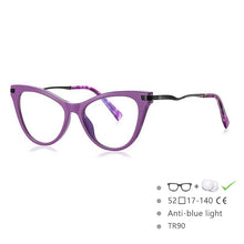 Load image into Gallery viewer, 54562 Cat Eye Ladies Prescription Glasses Leopard Frame Anti-Blue Light TR90 Glasses Frame Computer Eyeglasses