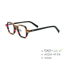 Load image into Gallery viewer, 54563 Acetate Glasses Retro Color Stripe Cat Eye Eyewear Optics Frame  Prescription Glasses Frames Optical Eyewear