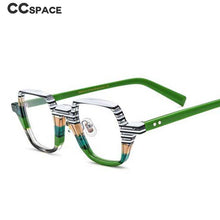 Load image into Gallery viewer, 54563 Acetate Glasses Retro Color Stripe Cat Eye Eyewear Optics Frame  Prescription Glasses Frames Optical Eyewear