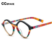 Load image into Gallery viewer, 54564 Retro Cat Eye Color Stripe Acetate Optical Glasses Frames Men Women Glasses