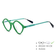 Load image into Gallery viewer, 54564 Retro Cat Eye Color Stripe Acetate Optical Glasses Frames Men Women Glasses