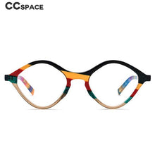 Load image into Gallery viewer, 54564 Retro Cat Eye Color Stripe Acetate Optical Glasses Frames Men Women Glasses