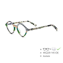 Load image into Gallery viewer, 54564 Retro Cat Eye Color Stripe Acetate Optical Glasses Frames Men Women Glasses