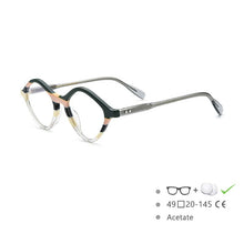 Load image into Gallery viewer, 54564 Retro Cat Eye Color Stripe Acetate Optical Glasses Frames Men Women Glasses
