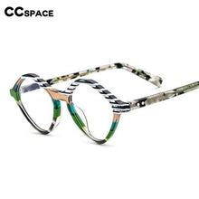 Load image into Gallery viewer, 54564 Retro Cat Eye Color Stripe Acetate Optical Glasses Frames Men Women Glasses