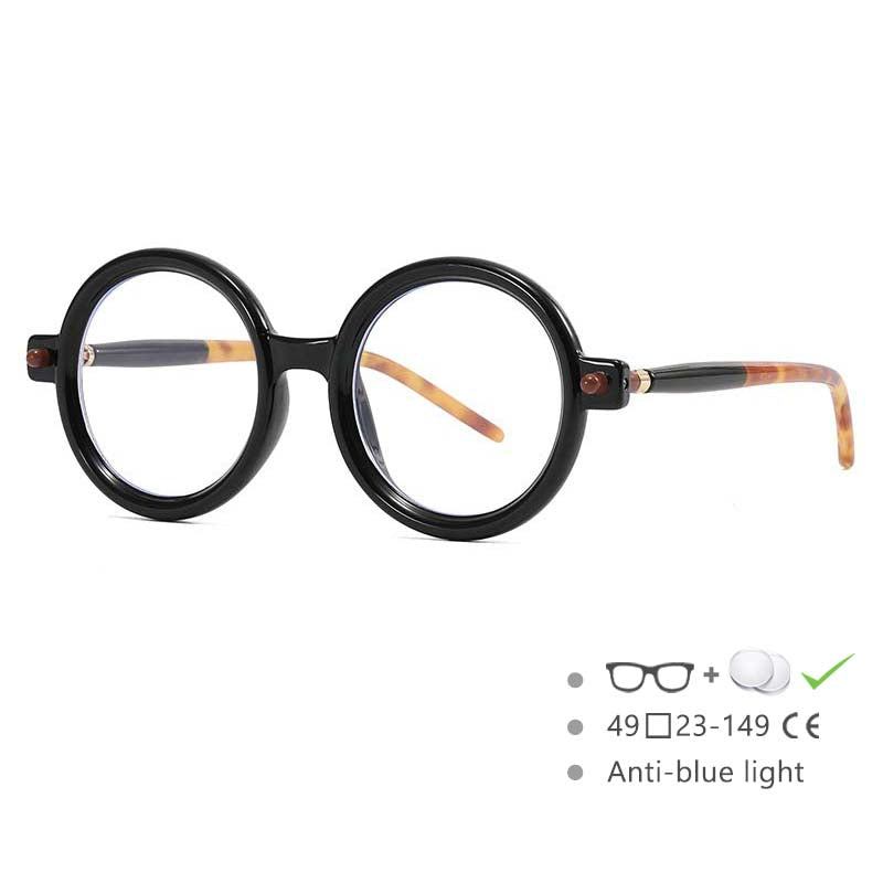 54567 Retro Round Glasses Frame Brand Men Women Anti-Blue Light Computer Goggles Eyeglasses